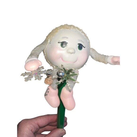 Vintage Snowball Shelf Sitter Figurine Noggins Anthropomorphic Christmas - Picture 12 of 13